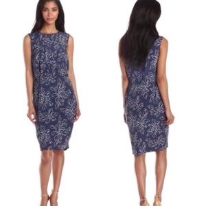 Pendleton Navy Blue/ White Floral Print Dress Size 18